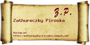 Zathureczky Piroska névjegykártya